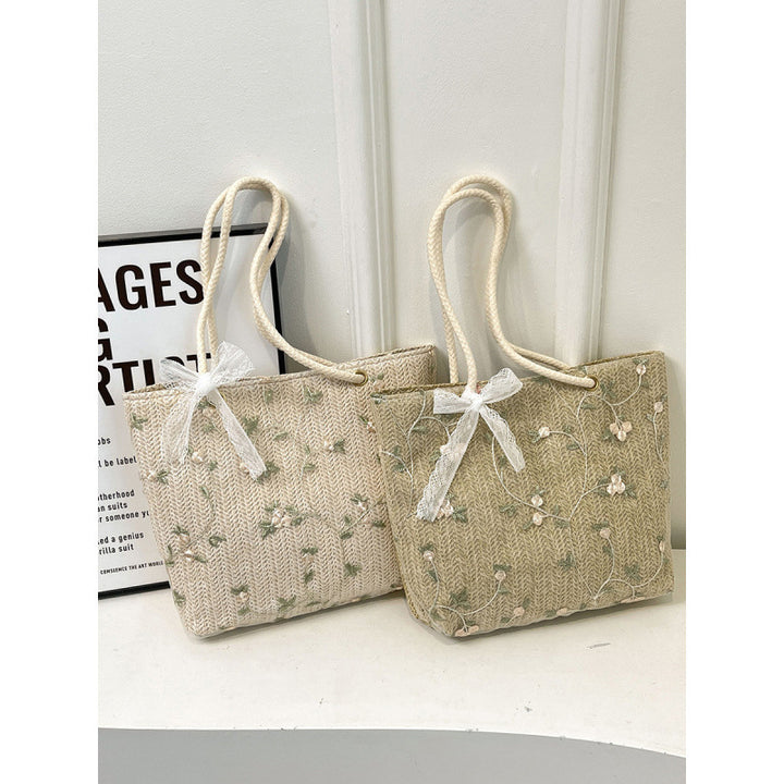 WoEmbroidered Straw Tote Bag Kalsten