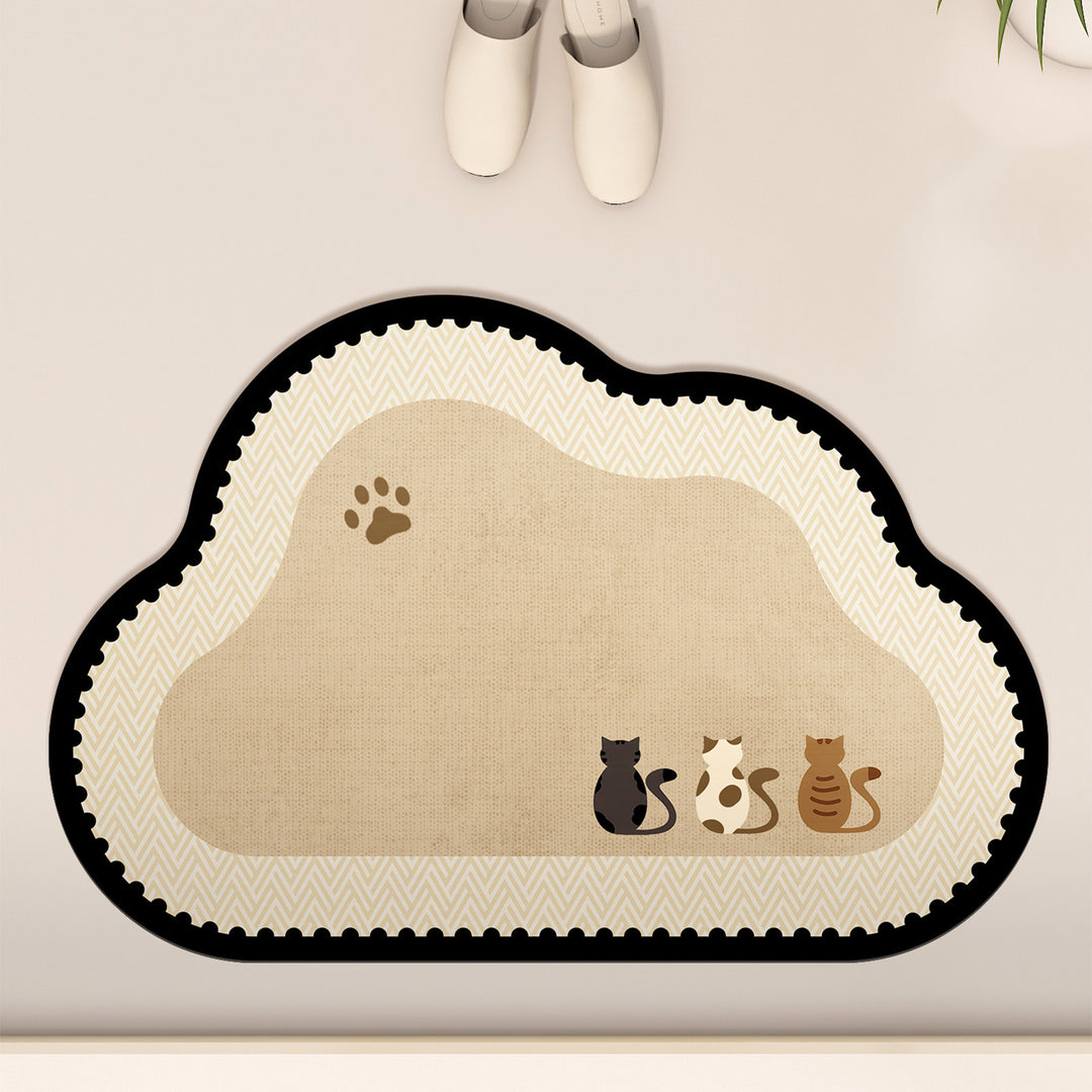 Cute Cloud-Shaped Plush Area Mat