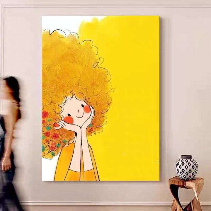 Playful Bunny and Child Canvas Art