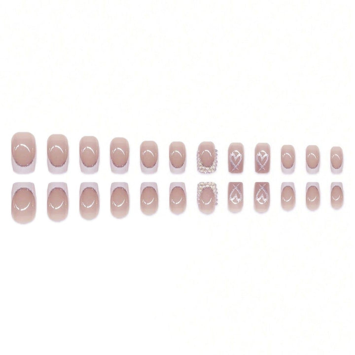 Decorative Rhinestone and Heart Design Press-On Nails Kalsten