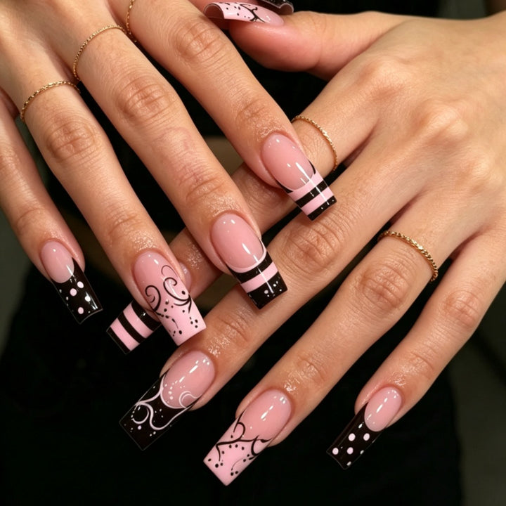 Artificial nails with elegant designer print Kalsten
