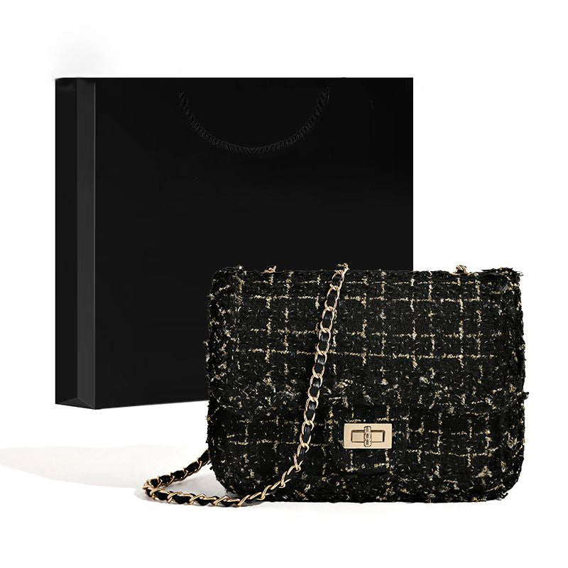 Elegant Tweed Shoulder Bag Kalsten