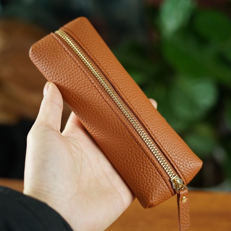 Premium Leather Zippered Pencil Case