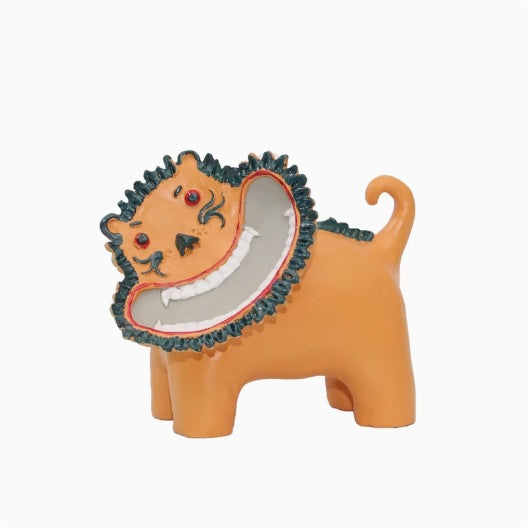 Playful Ceramic Lion Figurine