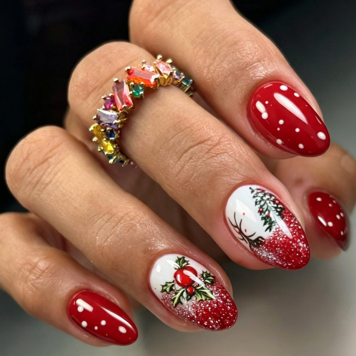 Christmas-themed artificial nails Kalsten