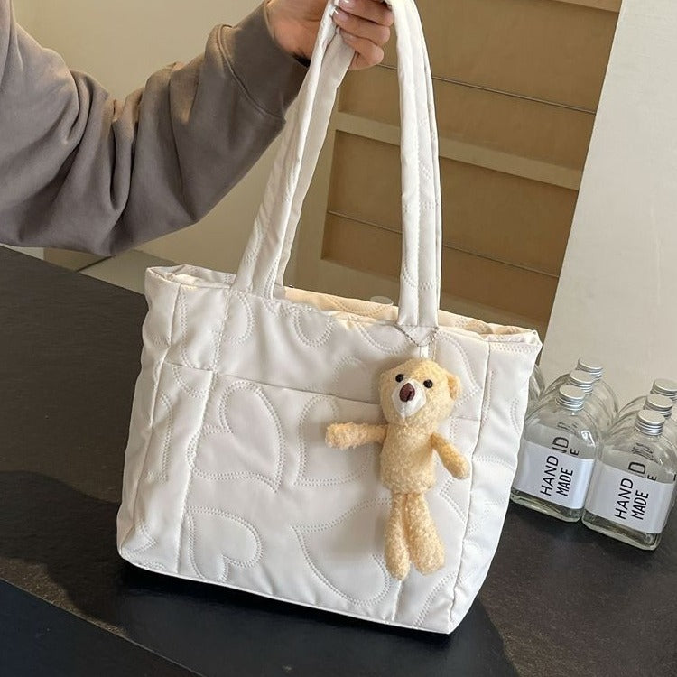 Quilted Plush Tote Bag