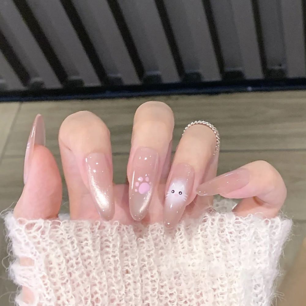Artificial nails with elegant ombre effect and glitter accents Kalsten