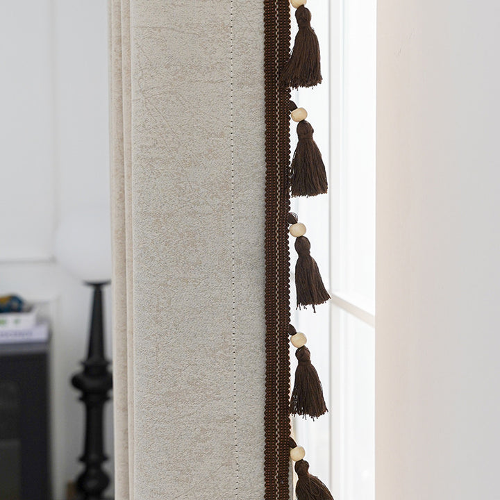 Decorative curtain with tassel trim Kalsten