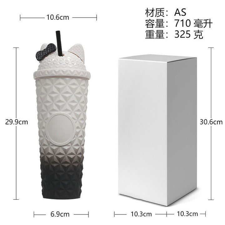 Ladies playful drinking cup with cat ears and integrated straw Kalsten