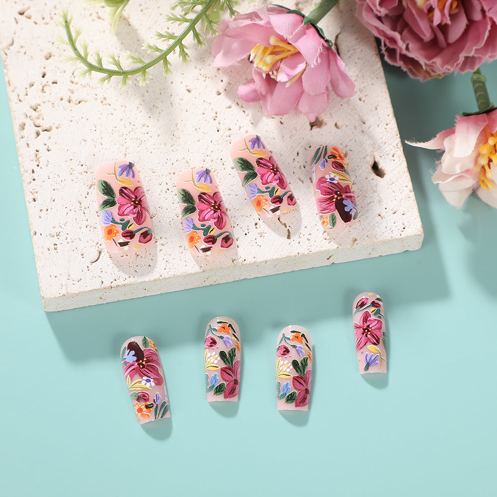 Artificial nails with floral accents Kalsten 1788541752
