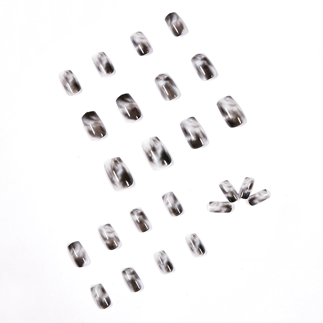 Artful Nail Extensions with Elegant Marble Design Kalsten