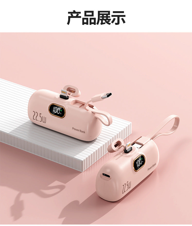 Portable power bank with innovative 22.5W fast charging function and integrated cable system Kalsten