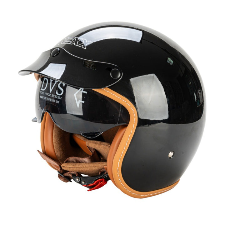 Retro Half-Face Motorcycle Helmet with Visor Kalsten