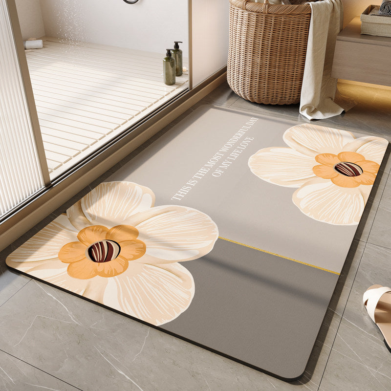 Decorative Floral Bath Mat Kalsten