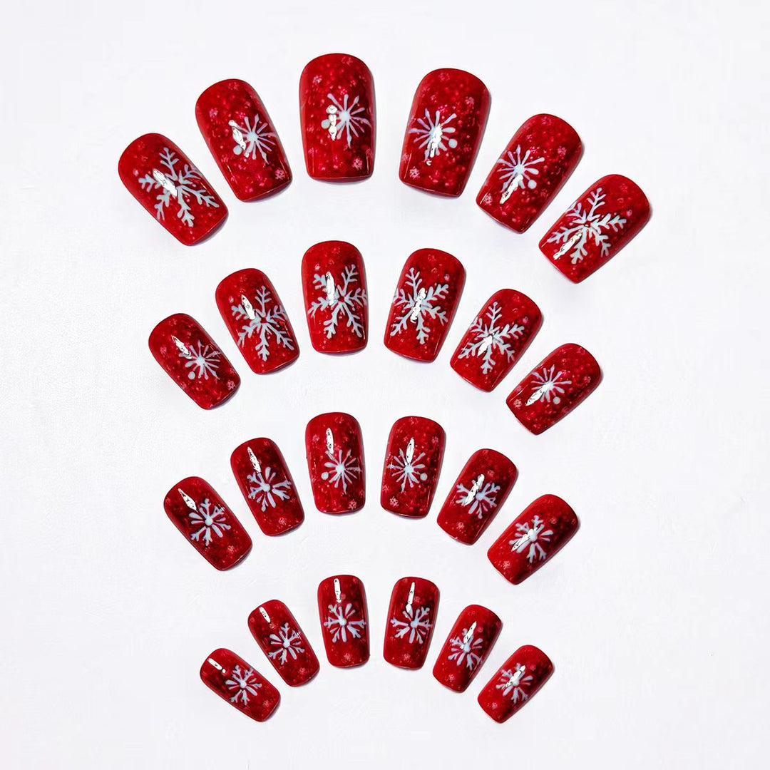 Creative Nail Art with Festive Snowflake Design Kalsten