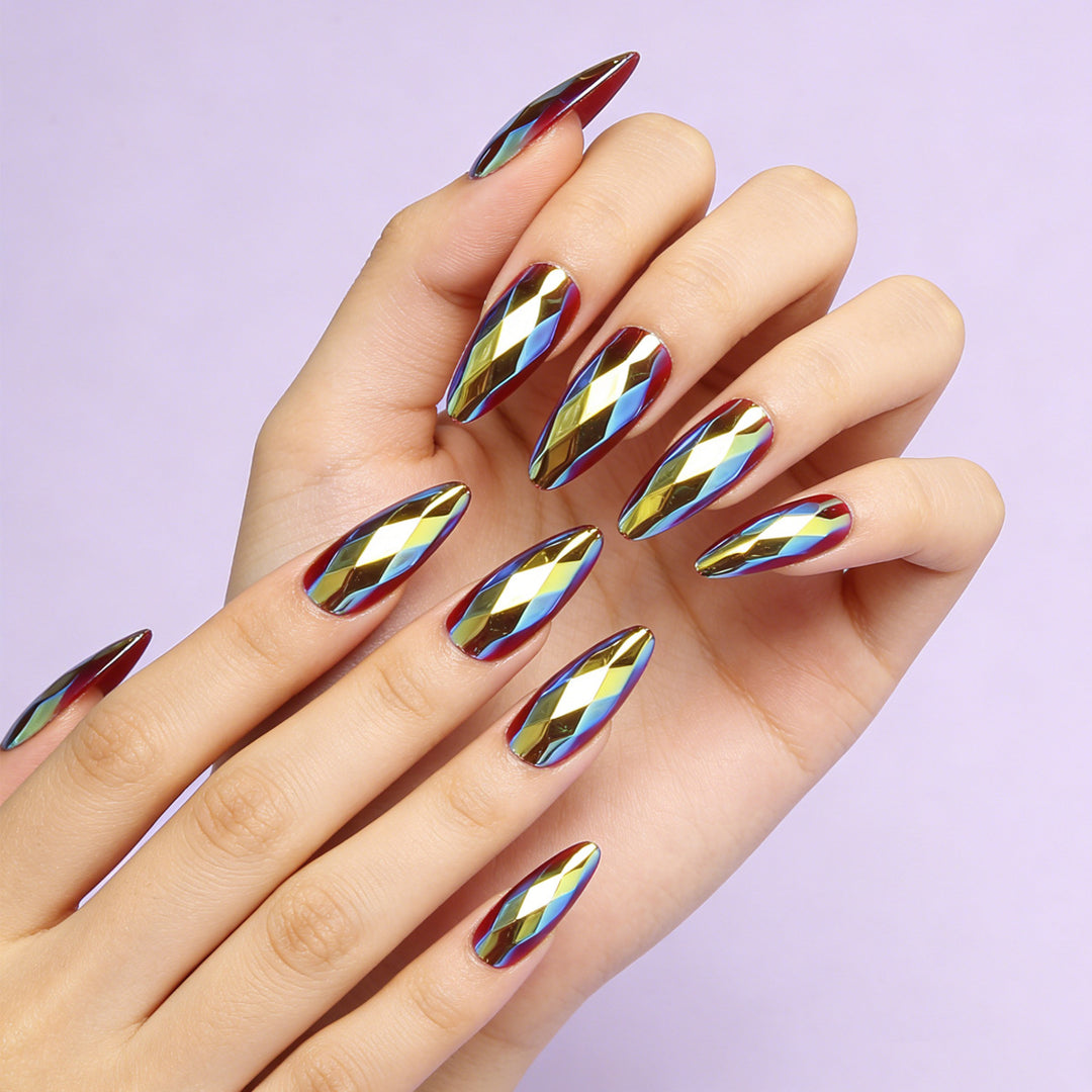 Diamond-Shaped Press-On Nail Set Kalsten