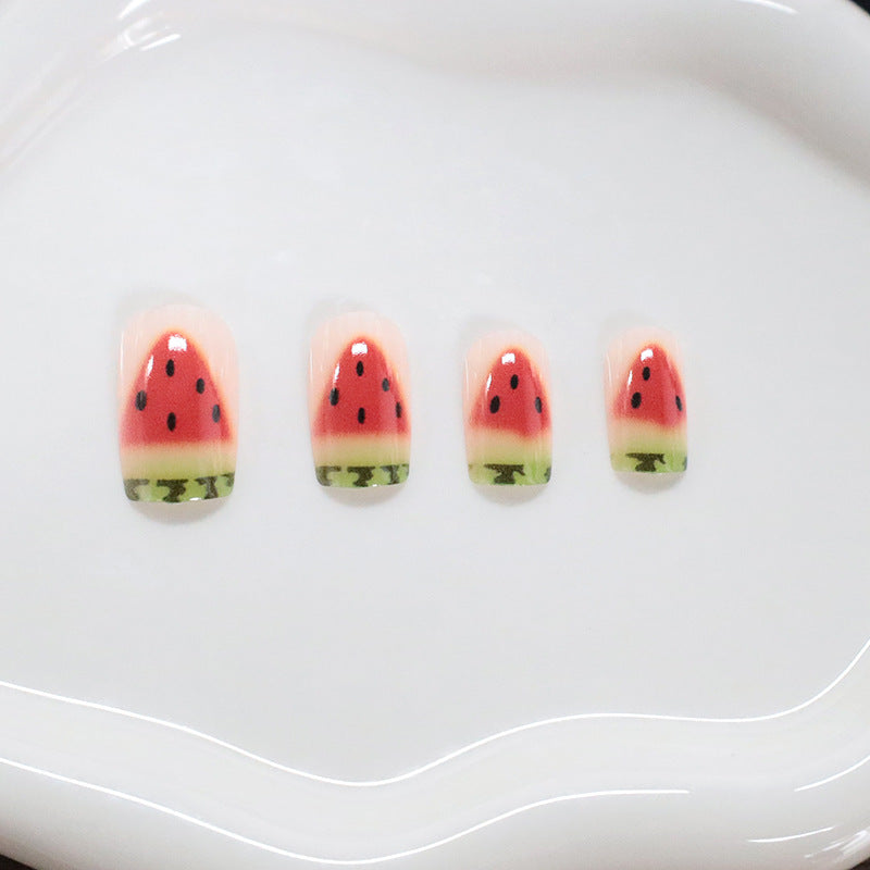 Watermelon-Themed Nail Art Kalsten