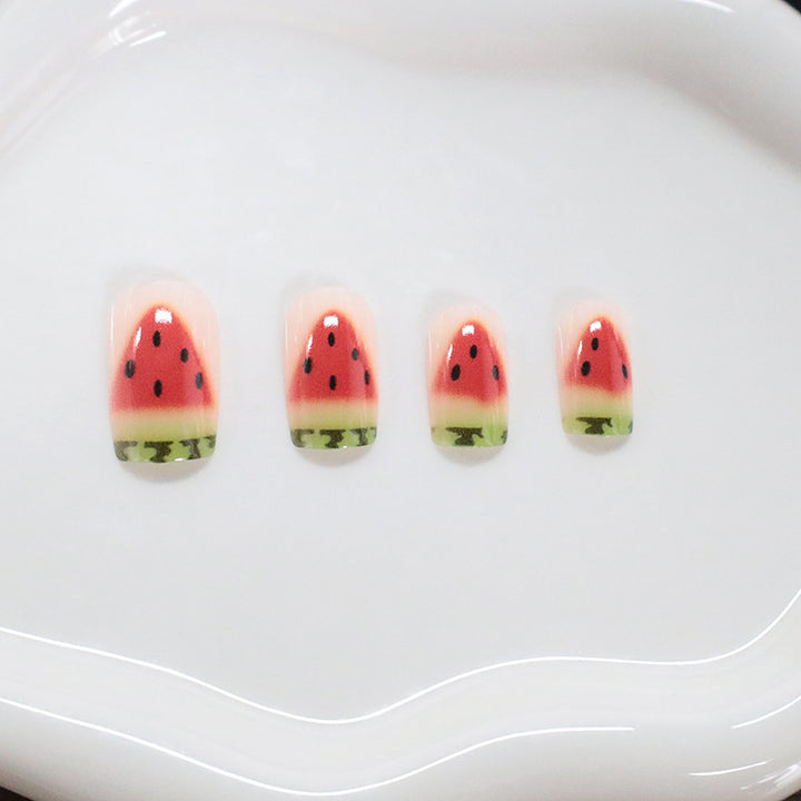 Watermelon-Themed Nail Art Kalsten
