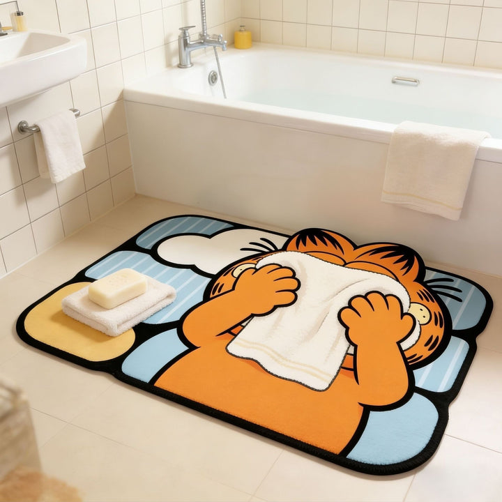 Cartoon Cat-Themed Toilet Bath Mat