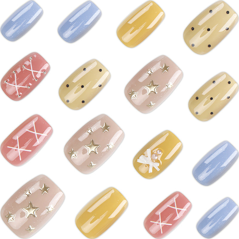 Artistic Press-On Nail Set with Unique Patterns Kalsten