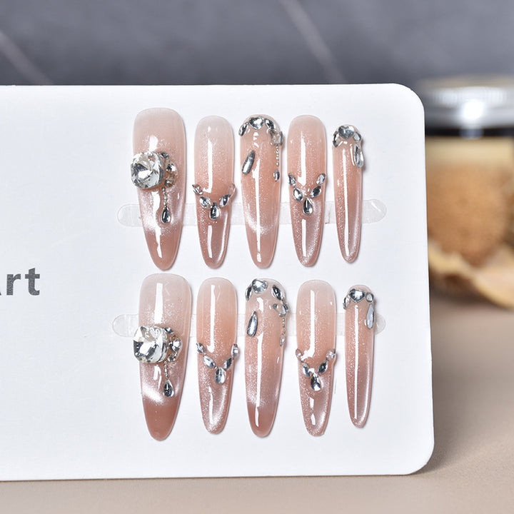 Luxury Rhinestone-Accented Stiletto Press-On Nails Kalsten