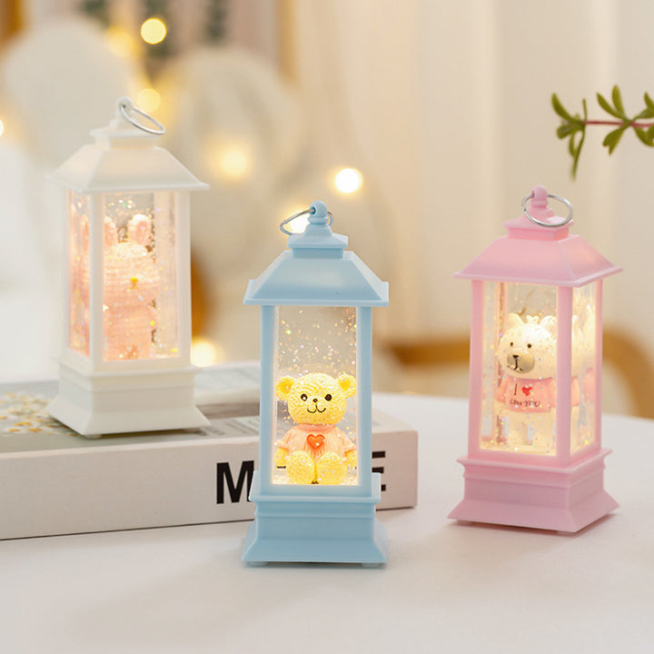 LED decorative lantern with bear motif
