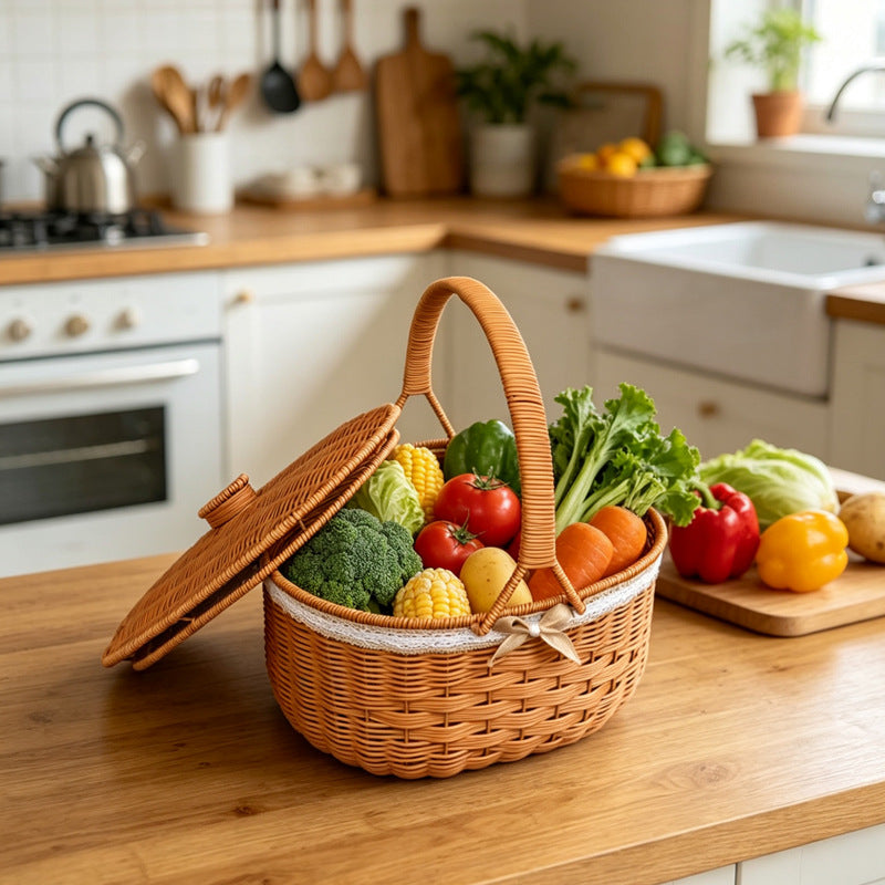 Elegant Woven Picnic Basket Kalsten