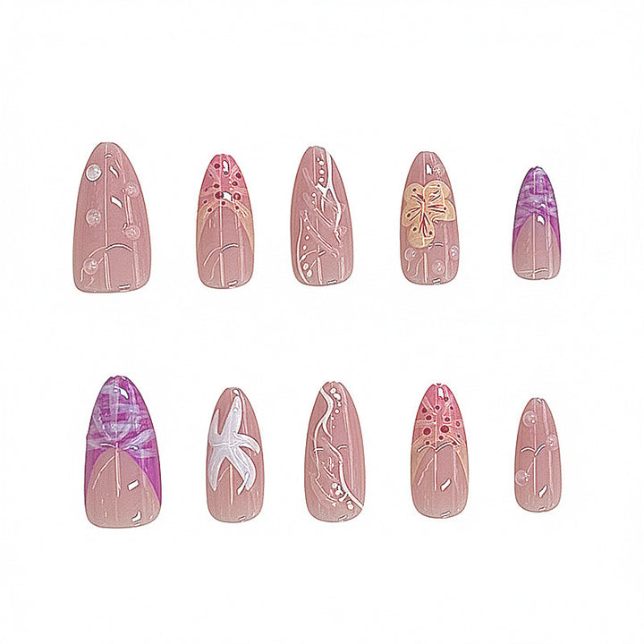 Artistic Floral Press-On Nail Design Kalsten
