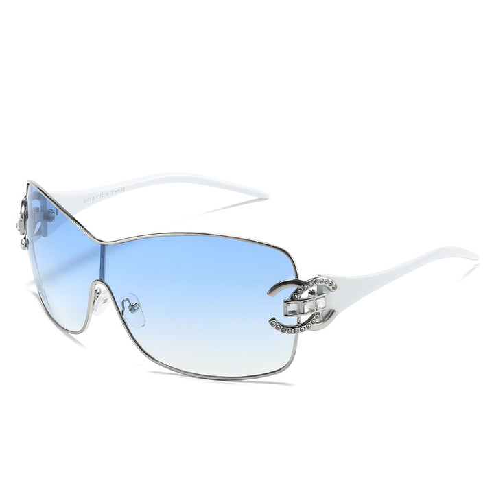 Fashionable Oversized Shield Sunglasses Kalsten