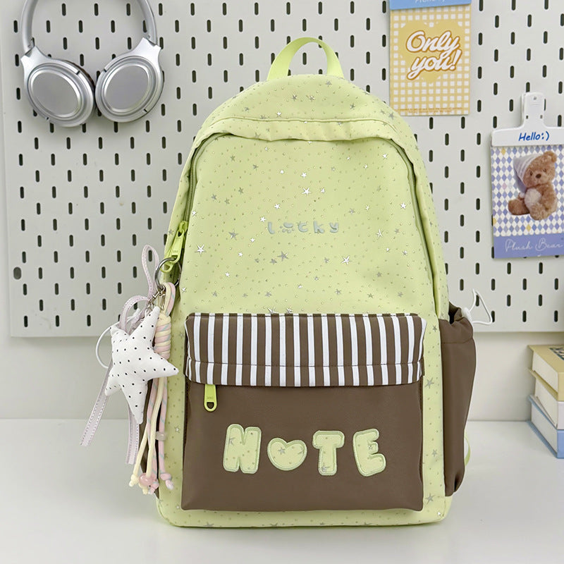 Cute Illustrated Star-Embellished Backpack Kalsten