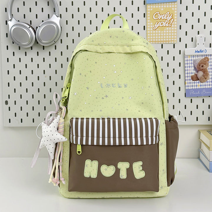 Cute Illustrated Star-Embellished Backpack Kalsten