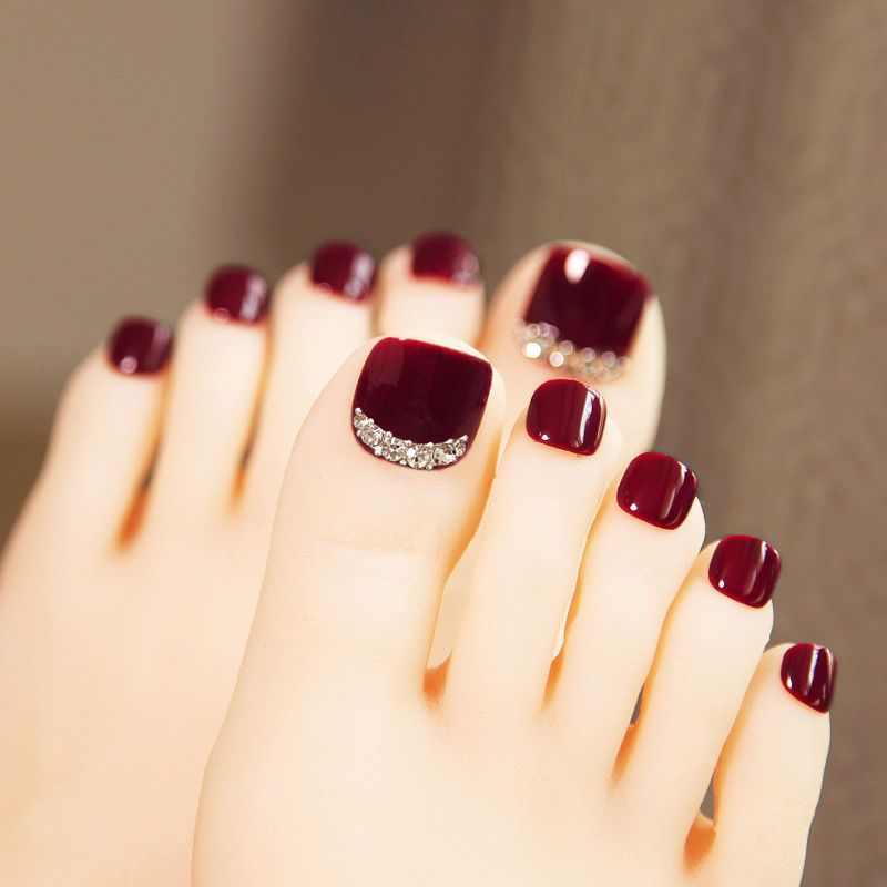 Premium Rhinestone-Accent Press-On Toenail Set Kalsten