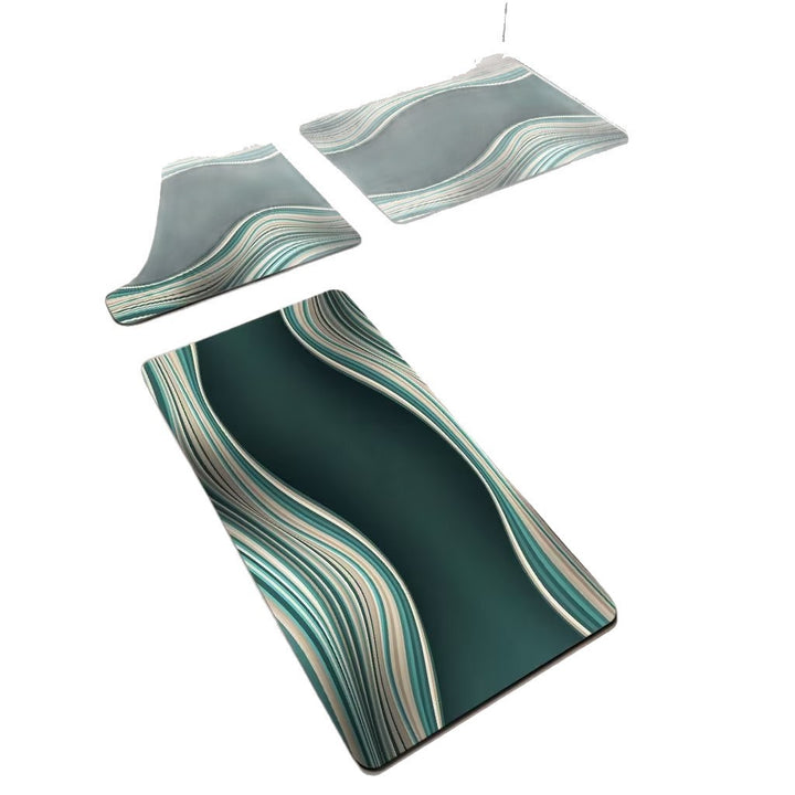 Floral Patterned Bathroom Mat Set Kalsten
