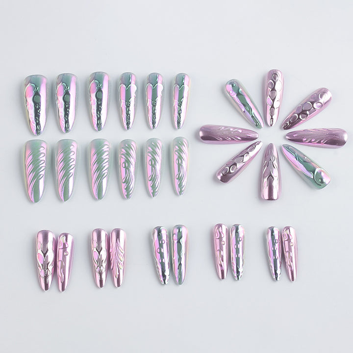 Artistic Metallic Gel Nail Art Design Kalsten