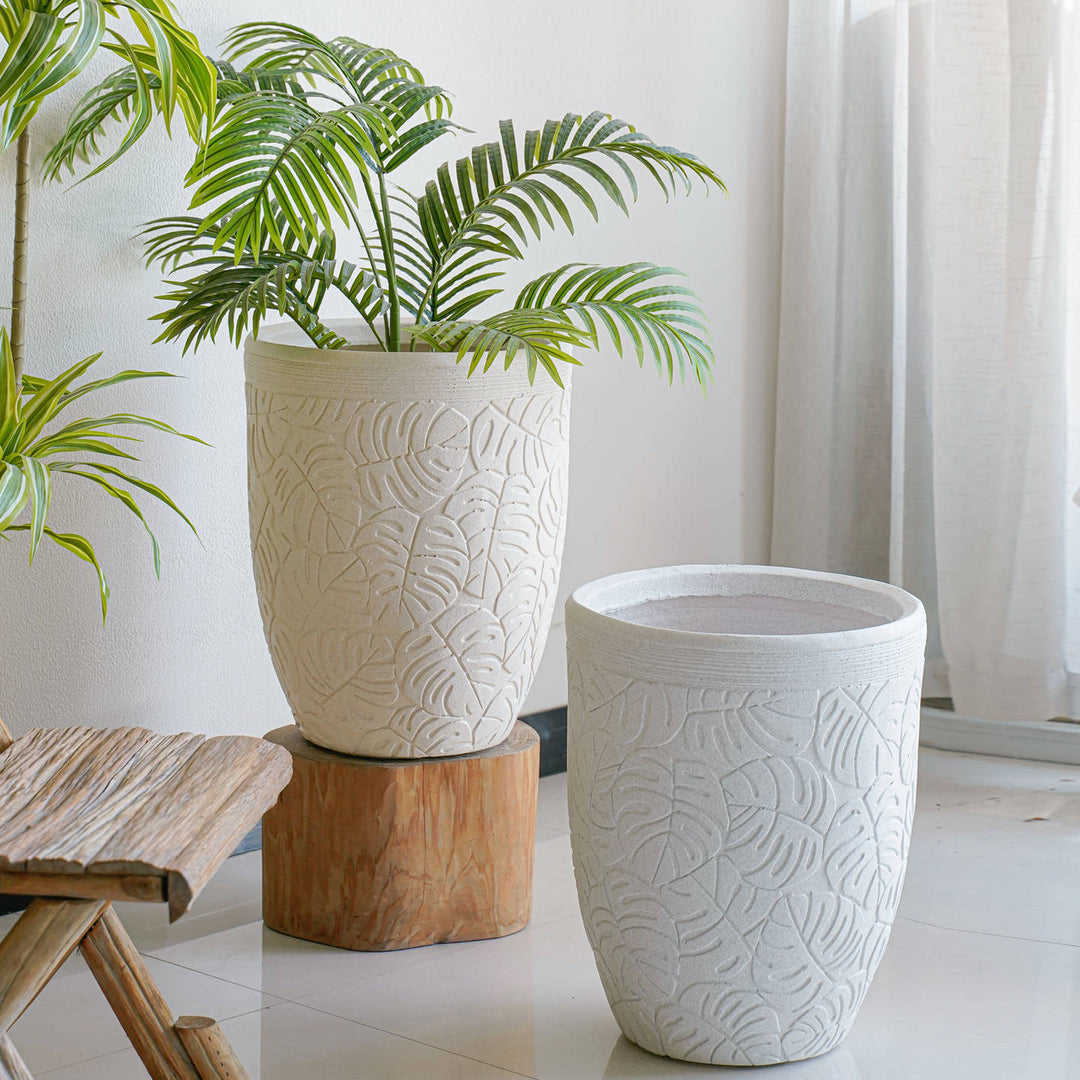 Elegant flower pot with textured design Kalsten