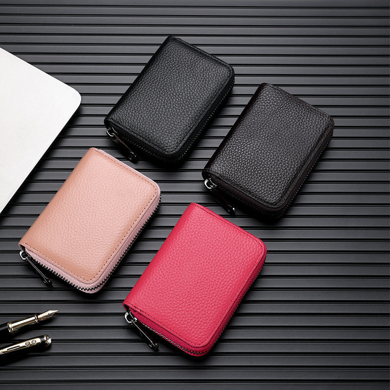 Stylish Zippered Leather Card Holder Kalsten