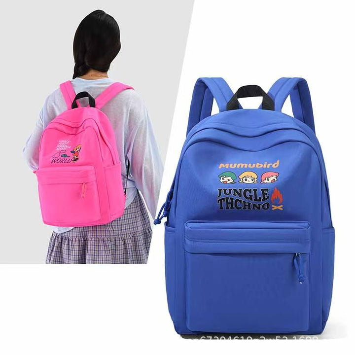 Backpack with Creative Cartoon Print and Multiple Practical Compartments Kalsten