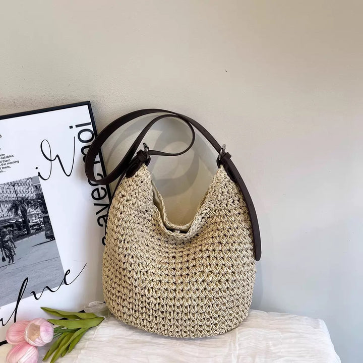 Braided shoulder bag with elegant leather strap Kalsten