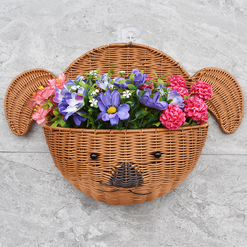 Decorative Dog-Shaped Woven Storage Basket Kalsten