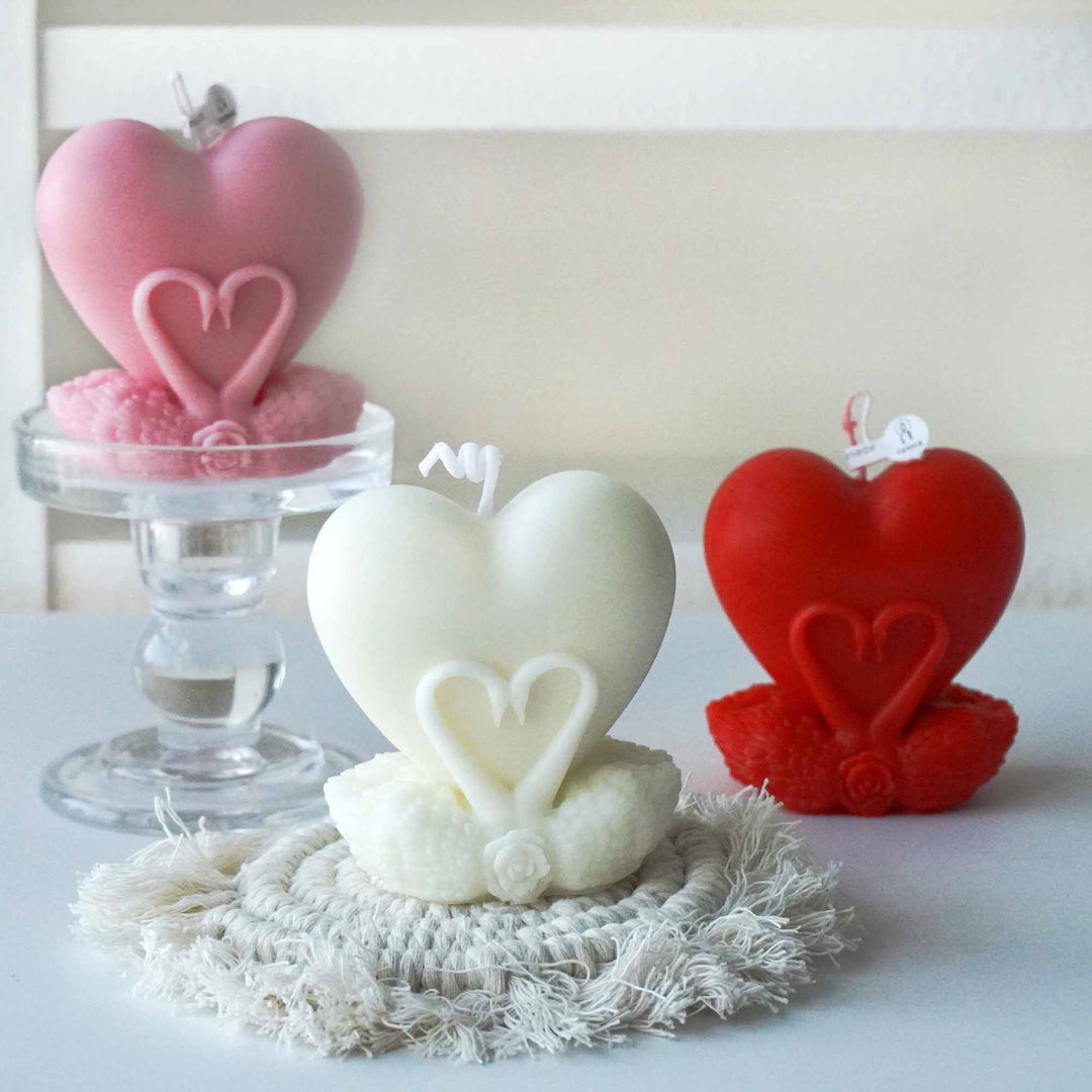 Romantic Heart-Shaped Candle