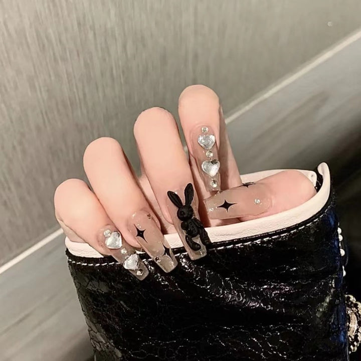 Artificial Art Nails with Moon and Star Design Kalsten