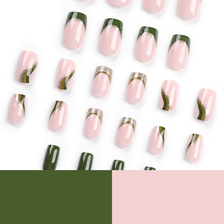 Artful nail extensions with golden accents and elegant design Kalsten