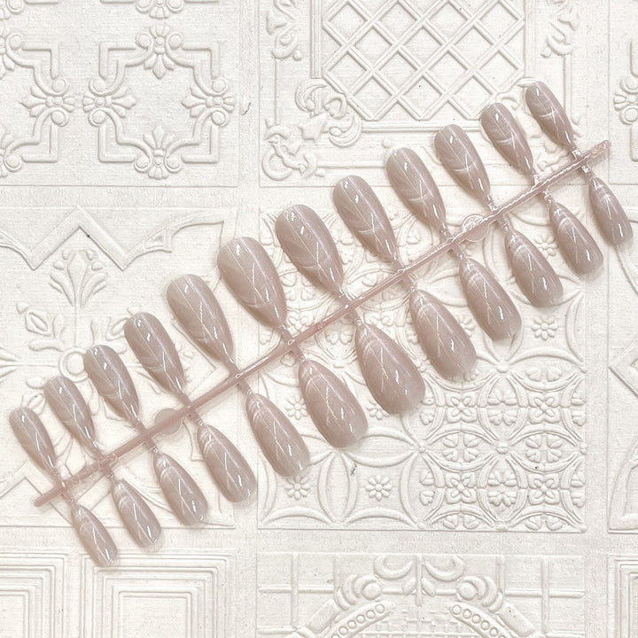 Glossy Elegant Almond-Shaped Press-On Nails Kalsten
