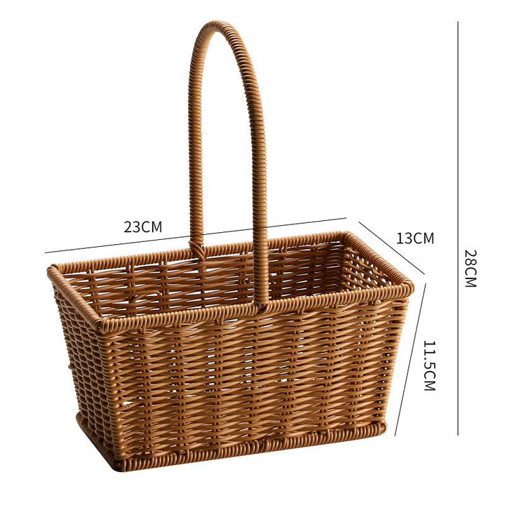 Decorative Woven Storage Basket with Mushroom Emblem Kalsten