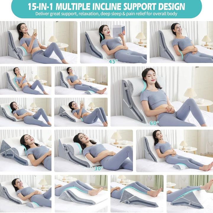 Adjustable Multi-Position Support Wedge Pillow