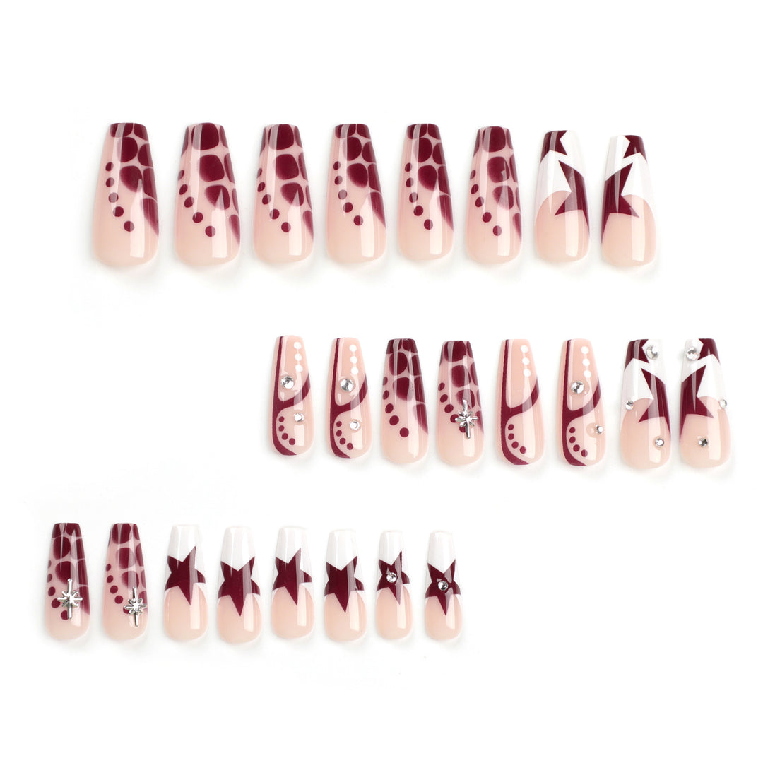 Artful Nail Extensions with Glitter and Star Motifs Kalsten