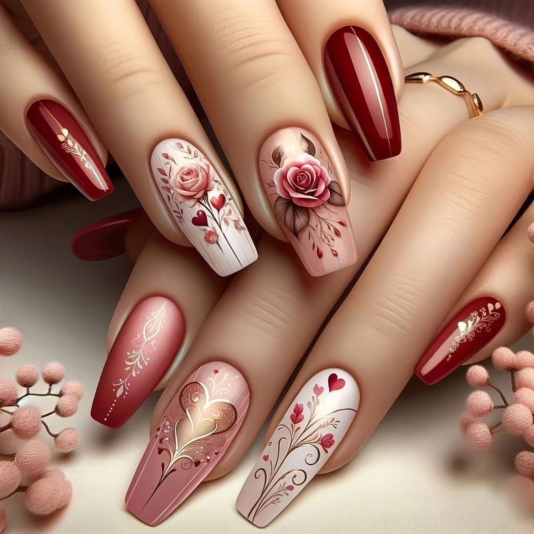 Floral Art Acrylic Nail Set Kalsten