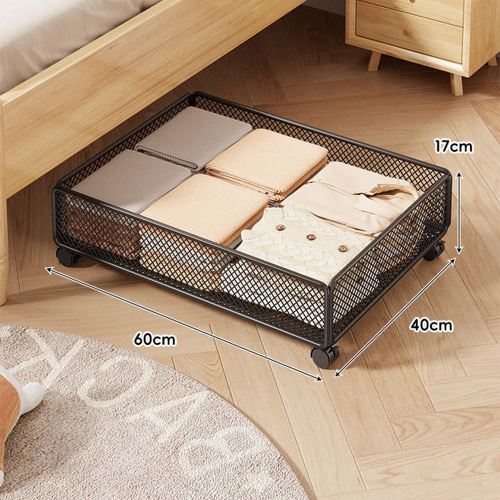 Under-Bed Rolling Mesh Storage Drawer with Locking Casters