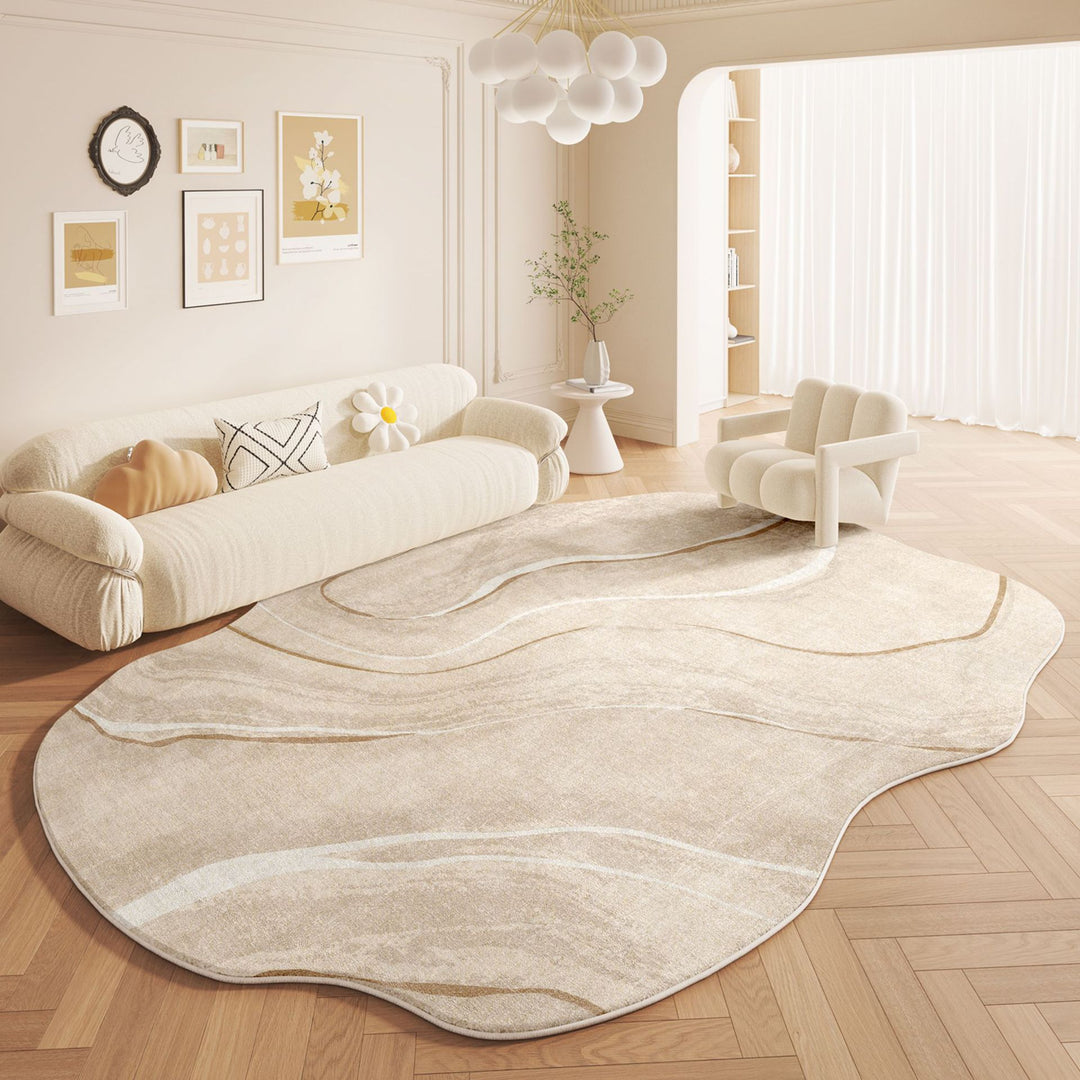 Modern Organic Shaped Area Rug for Home Decor