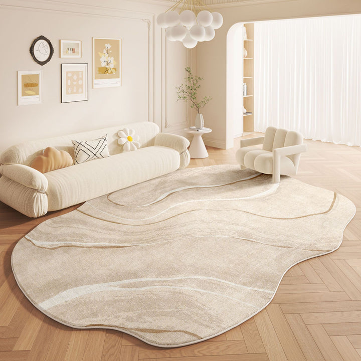 Modern Organic Shaped Area Rug for Home Decor
